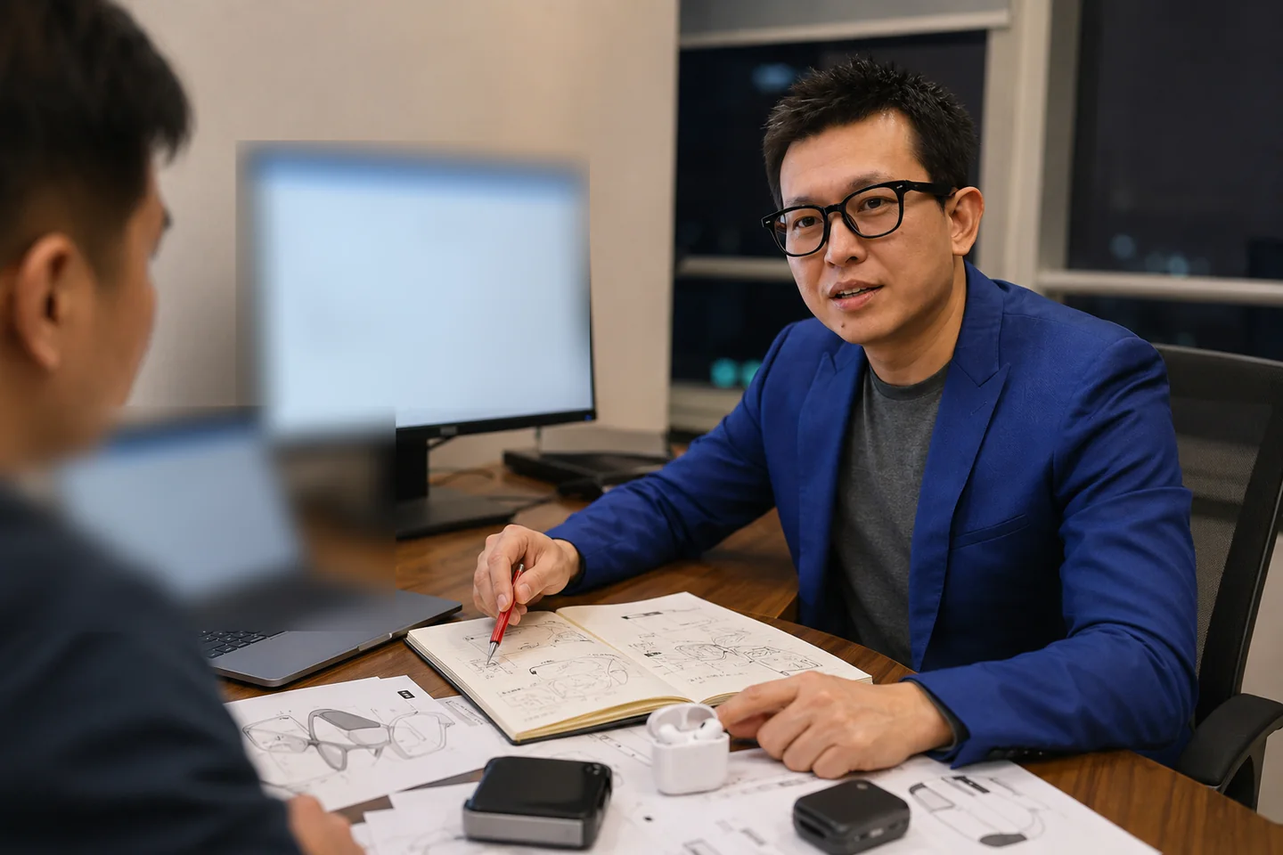 Peter Lin reviewing a specific issue during a working session