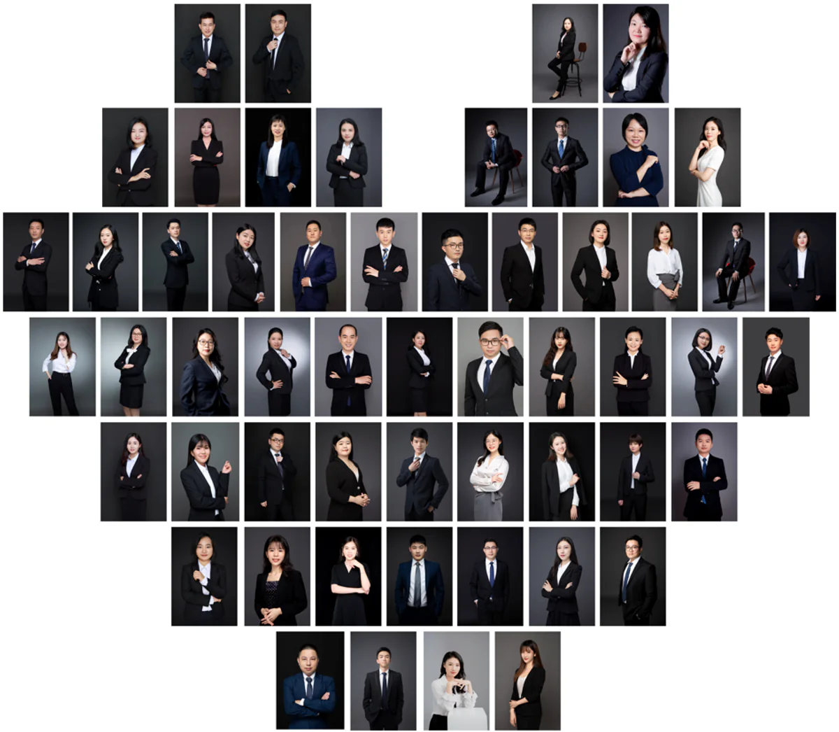 Portrait collage of the Zhiquan professional team